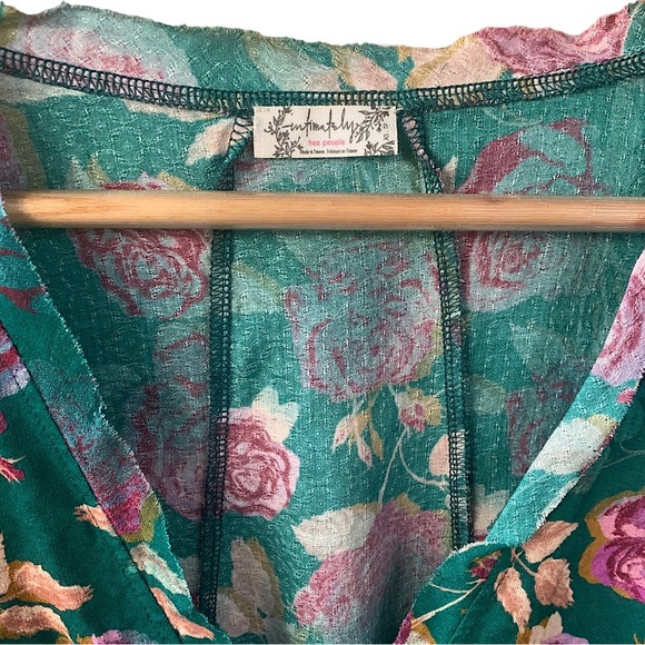 Free People Everything's Rosy Bodysuit in Jade Combo. Size XS. NWOT - Picture 14 of 14